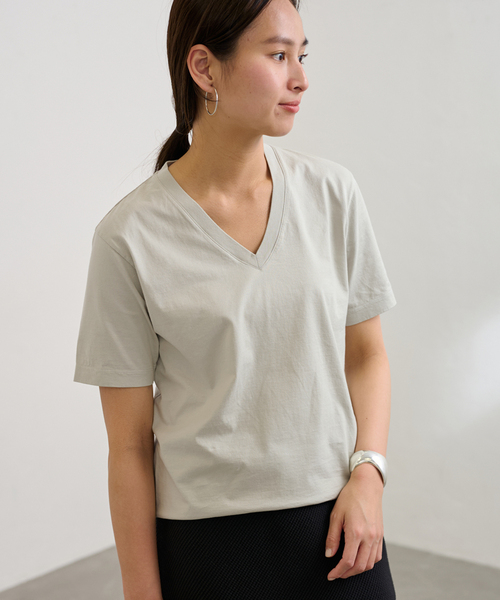 【新品タグ付き】FRAMeWORK ツイスト天竺VネックT ≪追加≫LOEFF/ロエフ 別注スビン天竺VネックTシャツ（Tシャツ