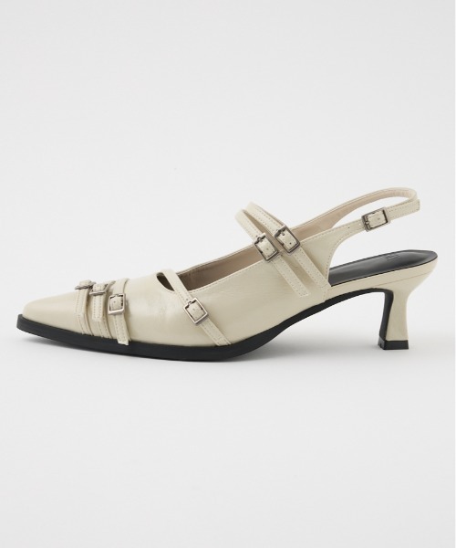 SLY（スライ）の「BELTED SLING PUMPS ベルティド スリング パンプス（パンプス・レディース・ブラック/アイボリー・MEDIUM/SMALL/LARGE）」の10枚目の写真