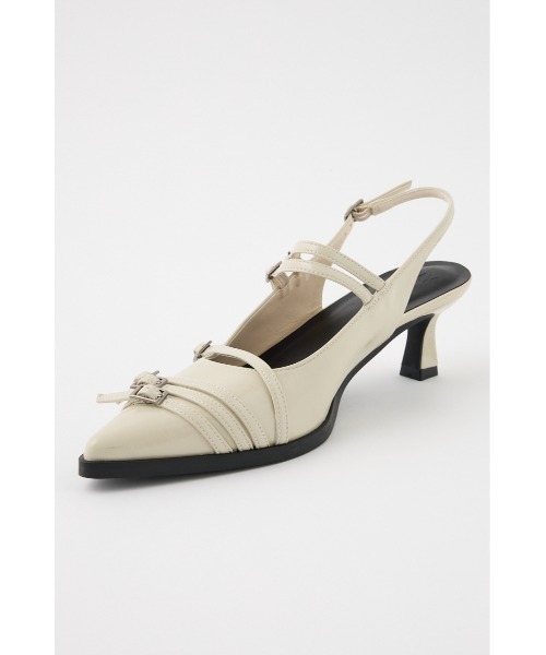 SLY（スライ）の「BELTED SLING PUMPS ベルティド スリング パンプス（パンプス・レディース・ブラック/アイボリー・MEDIUM/SMALL/LARGE）」の6枚目の写真
