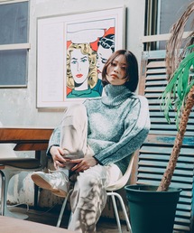 sneeuw | ラインタートルニット(ニット/セーター)