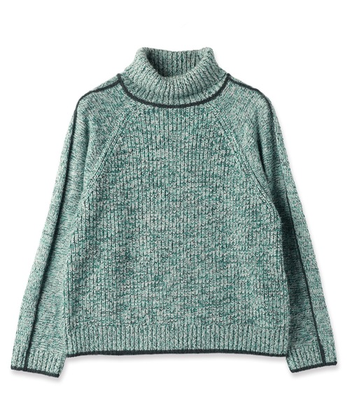 sneeuw(スニュウ)の「ラインタートルニット(ニット/セーター・レディース・ブラック/グリーン・1/3)」の14枚目の写真