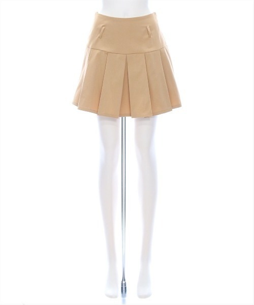 clear（クリア）の「ベルト付きボックスプリーツミニスカート[着回し力抜群 ガーリー]≪SS新作≫（スカート・レディース・ブラック/ベージュ・S/M）」の15枚目の写真