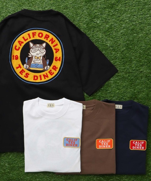 The Endless Summer(エンドレスサマー)の「TES CALIFORNIA DINER EMB BIG T-SHIRT / ビッグシルエットTシャツ(Tシャツ/カットソー・メンズ・ホワイト/ブラック/ブラウン/ネイビー・X-LARGE/LARGE/MEDIUM/SMALL)」の2枚目の写真
