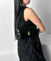 【LVEU.】クラシックハンドバッグ / バッグ 鞄 BAG ハンドバッグ クラシカル フォーマル 合成皮革 合皮 ブラック ZOZOTOWN限定