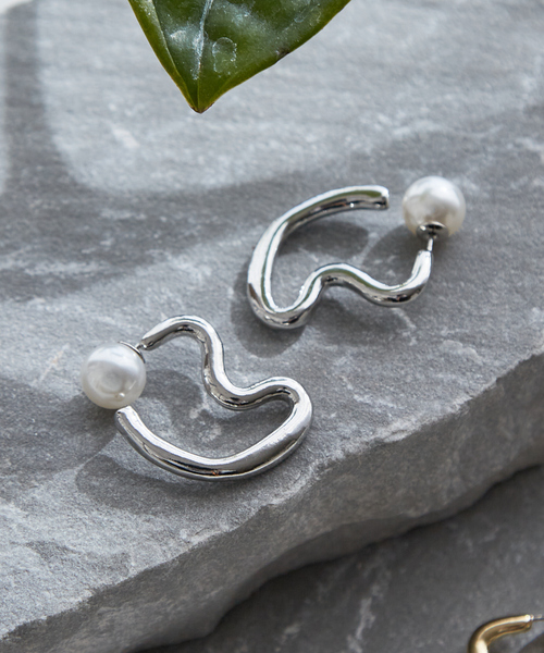 セール】【dignif】【金属アレルギー対応】パールキャッチウェーブ2WAY