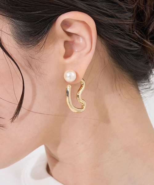 collex(コレックス)の「【dignif】【金属アレルギー対応】パールキャッチウェーブ2WAYピアス(ピアス(両耳用)・レディース・ゴールド/シルバー・フリー)」の17枚目の写真