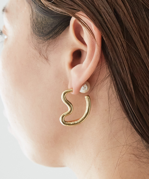 collex(コレックス)の「【dignif】【金属アレルギー対応】パールキャッチウェーブ2WAYピアス(ピアス(両耳用)・レディース・ゴールド/シルバー・フリー)」の14枚目の写真