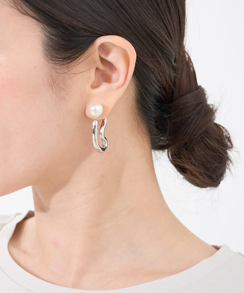 セール】【dignif】【金属アレルギー対応】パールキャッチウェーブ2WAY