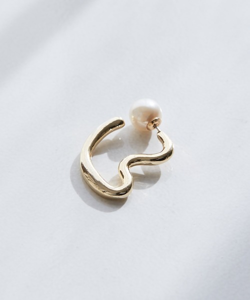 collex(コレックス)の「【dignif】【金属アレルギー対応】パールキャッチウェーブ2WAYピアス(ピアス(両耳用)・レディース・ゴールド/シルバー・フリー)」の7枚目の写真