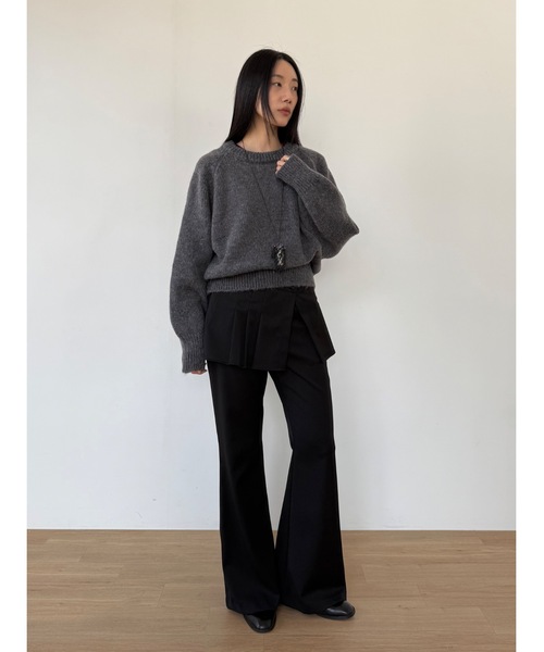 Didot.showroom（ディドット ショールーム）の「ブーツカットスラックス（スラックス・レディース・ブラック/ブラウン・S/M）」の4枚目の写真