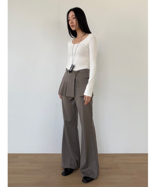 Didot.showroom（ディドット ショールーム）の「ブーツカットスラックス（スラックス・レディース・ブラック/ブラウン・S/M）」の17枚目の写真