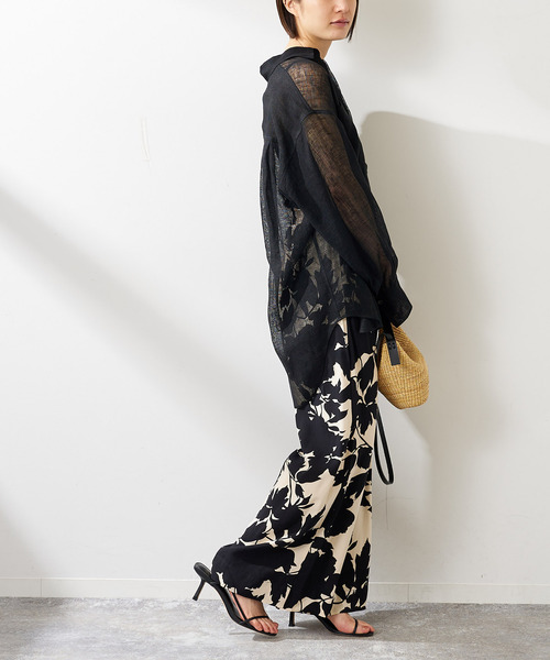 journal standard L'essage（ジャーナルスタンダードレサージュ）の「《別注》【LUSANA / ルサーナ】CICI PANTS：パンツ（その他パンツ・レディース・ブラック系その他/オートミール・X-SMALL/SMALL）」の9枚目の写真