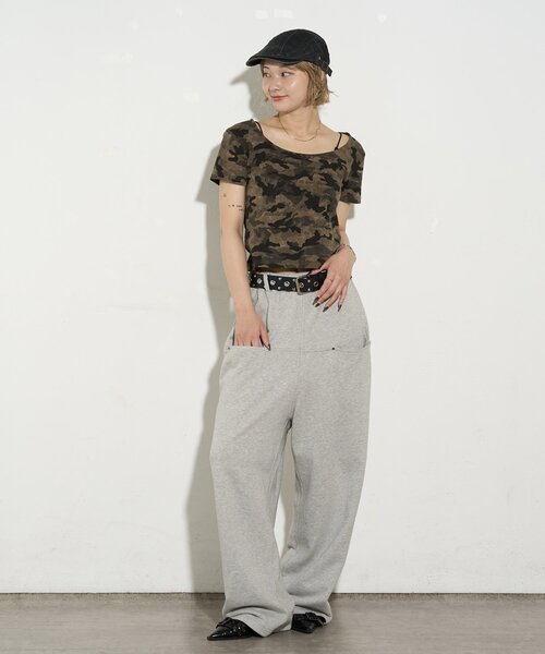 WHO'S WHO gallery(フーズフーギャラリー)の「【WEB限定】アソート柄メッセージ半袖TEE(Tシャツ/カットソー・レディース・グレー/カーキ・FREE)」の17枚目の写真