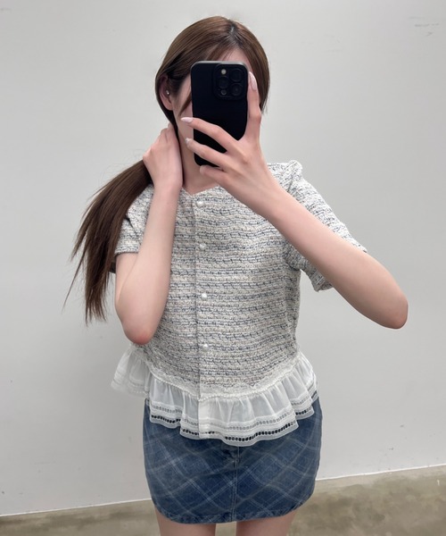 Cygne♡新品未使用　定価39500円　ツイードジャケット Lydie+ 白 Cygne♡新品未使用 ツイードジャケット Lydie+ 白