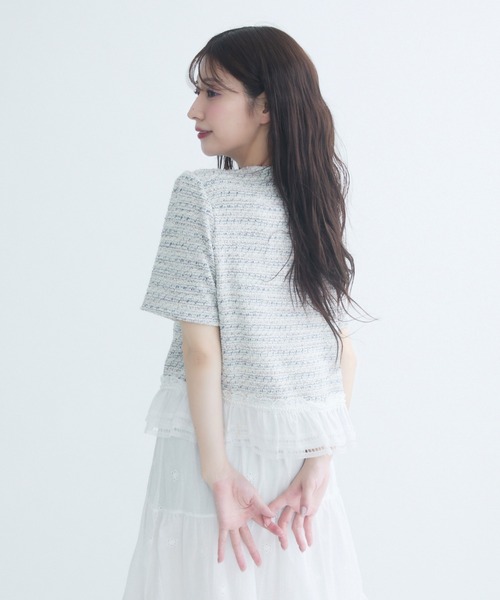 専用　新品未使用　cygne 新品　シーニュ　ツイードジャケット　Lydie 通勤/セレモニー】女性らしいハートネック パイピング ツイード