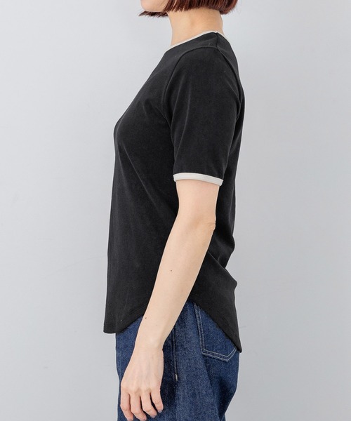 A part by（アパートバイ）の「【インフルエンサーkuronekoさんコラボ】パイルリンガーTシャツ（Tシャツ/カットソー・レディース・アイボリー/ライトブラウン/ブラック・FREE）」の17枚目の写真