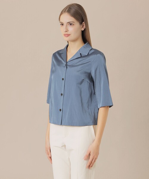 MACKINTOSH LONDON(マッキントッシュ ロンドン)の「シルキーサテンブラウス(シャツ/ブラウス・レディース・ライトブルー/ブラウン系その他・38/40)」の6枚目の写真