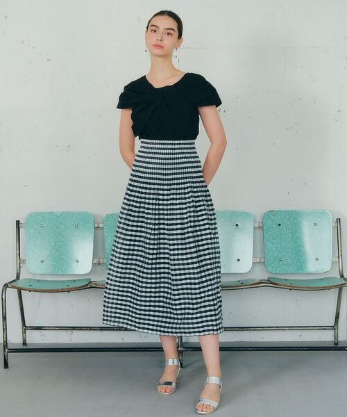 YECCA VECCA（イェッカヴェッカ）の「リボンデザインブラウス（シャツ/ブラウス・レディース・ブルー/ベージュ/ブラック・FREE）」の8枚目の写真