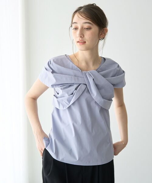 YECCA VECCA（イェッカヴェッカ）の「リボンデザインブラウス（シャツ/ブラウス・レディース・ブルー/ベージュ/ブラック・FREE）」の17枚目の写真