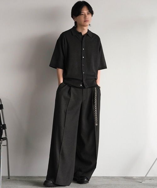 トップス T/C BASIC HALF SLEEVE KNIT SHIRT T/C BASIC HALF SLEEVE KNIT SHIRT（シャツ/ブラウス）｜WYM