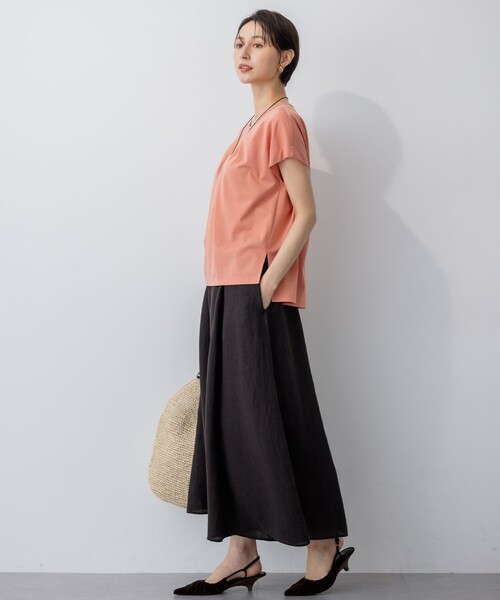 23区(ニジュウサンク)の「【洗える】LIBECOリネン ガウチョ パンツ(その他パンツ・レディース・ダークブラウン系/ダークグリーン系・38)」の5枚目の写真