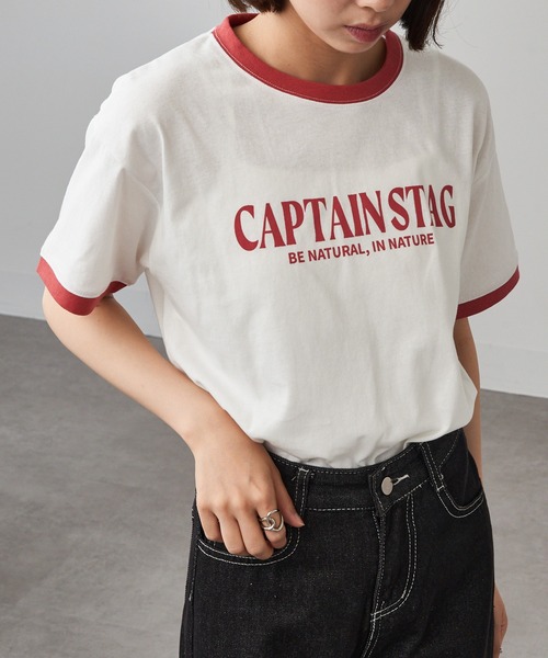 CAPTAIN STAG（キャプテンスタッグ）の「【CAPTAIN STAG】8051461 OE天竺リンガープリントTシャツ（Tシャツ/カットソー・レディース・グレー/ホワイト系その他2/ホワイト系1・LL/M/L）」の2枚目の写真