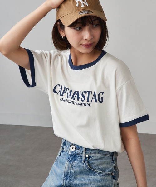 CAPTAIN STAG（キャプテンスタッグ）の「【CAPTAIN STAG】8051461 OE天竺リンガープリントTシャツ（Tシャツ/カットソー・レディース・グレー/ホワイト系その他2/ホワイト系1・LL/M/L）」の18枚目の写真
