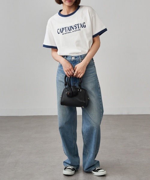 CAPTAIN STAG（キャプテンスタッグ）の「【CAPTAIN STAG】8051461 OE天竺リンガープリントTシャツ（Tシャツ/カットソー・レディース・グレー/ホワイト系その他2/ホワイト系1・LL/M/L）」の4枚目の写真