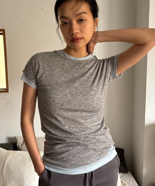 tシャツ フレンチスリーブシアーカットソー レディース 楽天市場】フレンチスリーブ シアー（Tシャツ・カットソー