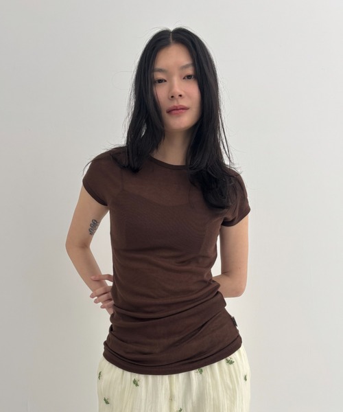 tシャツ フレンチシアーTシャツ レディース hunch tシャツ オーバーフレンチ シアーTシャツ レディース