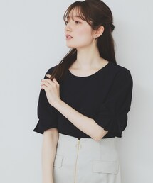 《8色展開/XS-LLサイズ》タックパフスリーブブラウス【洗濯機洗い可/吸水速乾/防シワ/抗ピル】