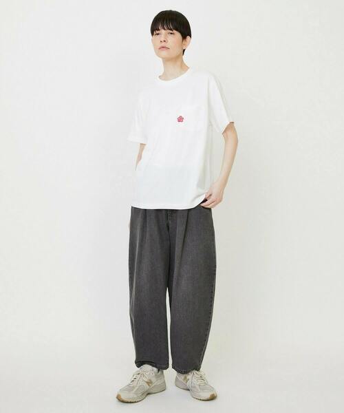 FRAPBOIS(フラボア)の「パークポケT(Tシャツ/カットソー・レディース・チャコールグレー/ホワイト・2/1)」の8枚目の写真