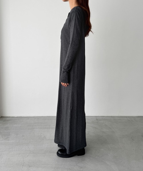 CANAL JEAN（キャナルジーン）の「Miller　パネルリブヘンリーワンピース（ワンピース・レディース・ブラック/グレー系その他・ONE SIZE）」の11枚目の写真