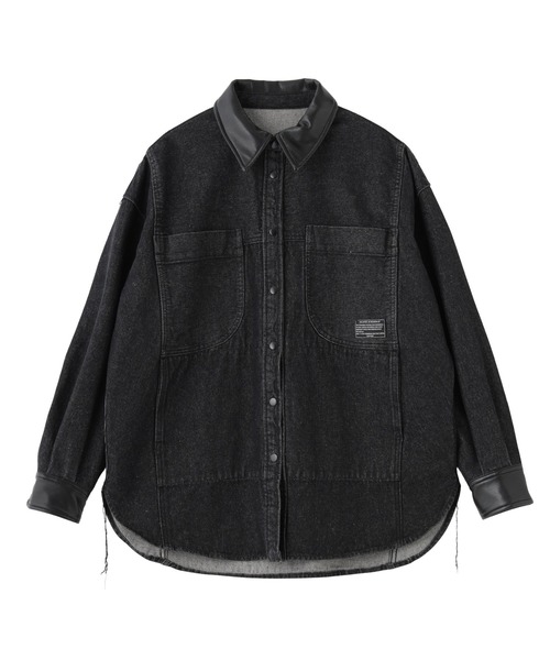 MILKFED.（ミルクフェド）の「WIDE DENIM SHIRT（シャツ/ブラウス・レディース・ブラック/ライトブルー・S/M）」の6枚目の写真