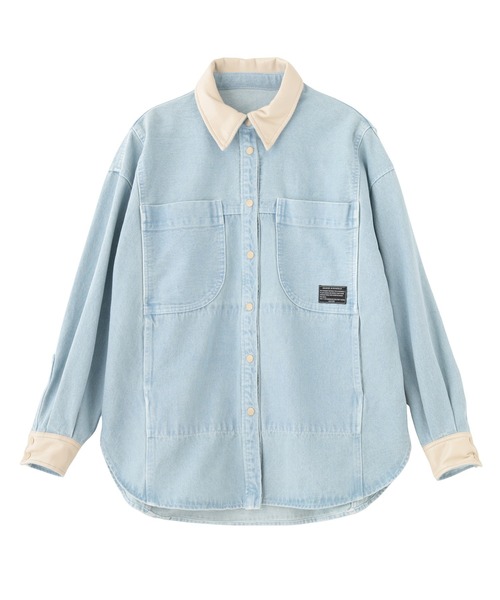 MILKFED.（ミルクフェド）の「WIDE DENIM SHIRT（シャツ/ブラウス・レディース・ブラック/ライトブルー・S/M）」の8枚目の写真