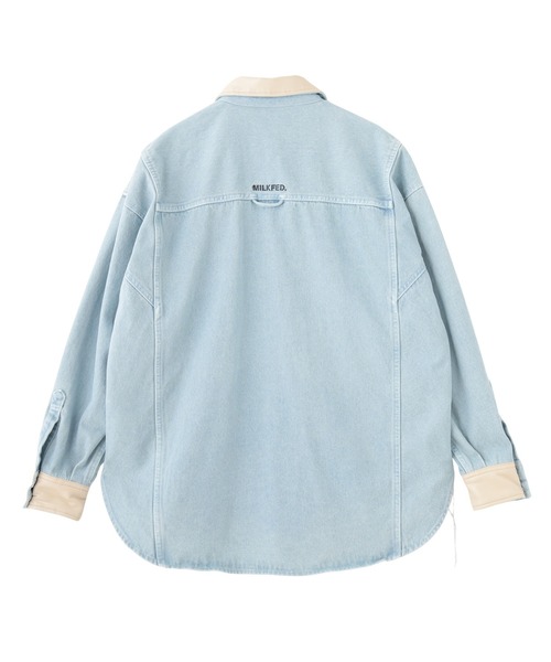 MILKFED.（ミルクフェド）の「WIDE DENIM SHIRT（シャツ/ブラウス・レディース・ブラック/ライトブルー・S/M）」の9枚目の写真