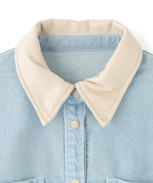 MILKFED.（ミルクフェド）の「WIDE DENIM SHIRT（シャツ/ブラウス・レディース・ブラック/ライトブルー・S/M）」の10枚目の写真