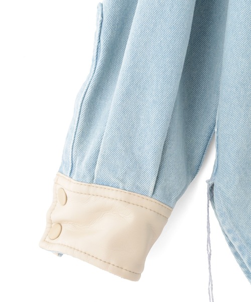 MILKFED.（ミルクフェド）の「WIDE DENIM SHIRT（シャツ/ブラウス・レディース・ブラック/ライトブルー・S/M）」の12枚目の写真