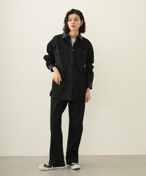 MILKFED.（ミルクフェド）の「WIDE DENIM SHIRT（シャツ/ブラウス・レディース・ブラック/ライトブルー・S/M）」の22枚目の写真