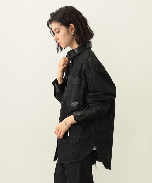 MILKFED.（ミルクフェド）の「WIDE DENIM SHIRT（シャツ/ブラウス・レディース・ブラック/ライトブルー・S/M）」の17枚目の写真