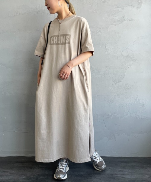 新品　CHUMS ロゴ　ワンピース　チャムス brown セール】[CHUMS/チャムス] CHUMSロゴプリント ヘビーウェイト