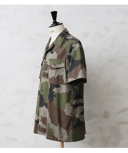 WAIPER.inc（ワイパーインク）の「《USED/古着》実物 フランス軍 HBT チャド 半袖シャツ CCEカモ USED（シャツ/ブラウス・メンズ・グリーン系カモフラージュ・37/38/39/40/41/42/43/44）」の2枚目の写真