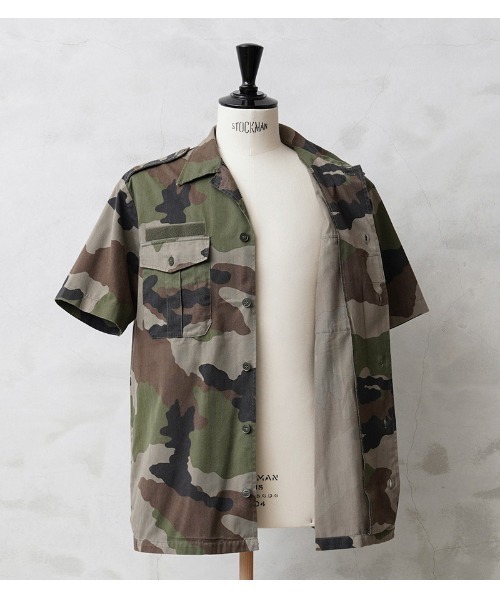 WAIPER.inc（ワイパーインク）の「《USED/古着》実物 フランス軍 HBT チャド 半袖シャツ CCEカモ USED（シャツ/ブラウス・メンズ・グリーン系カモフラージュ・37/38/39/40/41/42/43/44）」の4枚目の写真