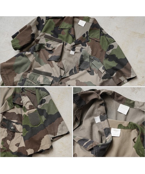 WAIPER.inc（ワイパーインク）の「《USED/古着》実物 フランス軍 HBT チャド 半袖シャツ CCEカモ USED（シャツ/ブラウス・メンズ・グリーン系カモフラージュ・37/38/39/40/41/42/43/44）」の8枚目の写真