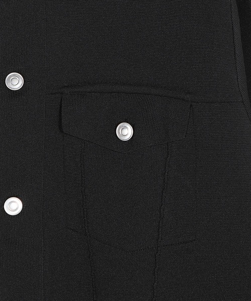 MEN'S BIGI（メンズビギ）の「デニムジャケット風ミラノリブニットアウター＜マシンウォッシャブル＞（ブルゾン・メンズ・ネイビー/ブラック/ブラウン系その他・04/03/01/02）」の11枚目の写真