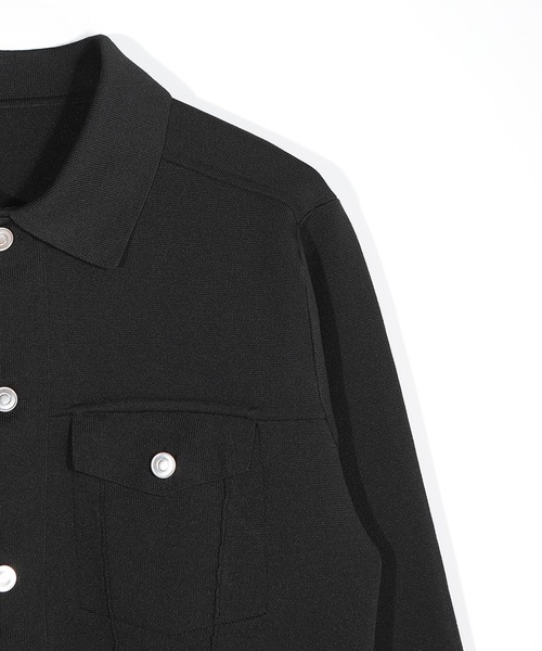 MEN'S BIGI（メンズビギ）の「デニムジャケット風ミラノリブニットアウター＜マシンウォッシャブル＞（ブルゾン・メンズ・ネイビー/ブラック/ブラウン系その他・04/03/01/02）」の10枚目の写真