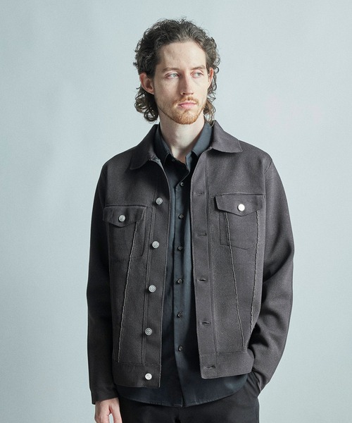 MEN'S BIGI（メンズビギ）の「デニムジャケット風ミラノリブニットアウター＜マシンウォッシャブル＞（ブルゾン・メンズ・ネイビー/ブラック/ブラウン系その他・04/03/01/02）」の20枚目の写真