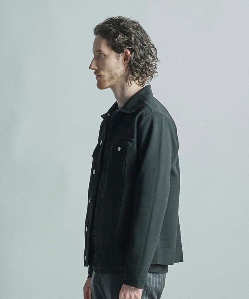 MEN'S BIGI（メンズビギ）の「デニムジャケット風ミラノリブニットアウター＜マシンウォッシャブル＞（ブルゾン・メンズ・ネイビー/ブラック/ブラウン系その他・04/03/01/02）」の17枚目の写真