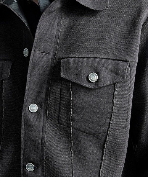 MEN'S BIGI(メンズビギ)の「デニムジャケット風ミラノリブニットアウター(ブルゾン・メンズ・ネイビー/ブラック/ブラウン系その他・04/03/01/02)」の19枚目の写真