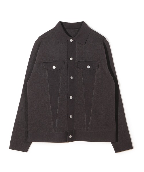 MEN'S BIGI(メンズビギ)の「デニムジャケット風ミラノリブニットアウター(ブルゾン・メンズ・ネイビー/ブラック/ブラウン系その他・04/03/01/02)」の21枚目の写真